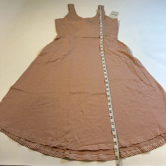 NWT Pact Organic Cotton Blend Tie Back Fit & Flare Dress In Shell Stripe - Picture 6 of 15